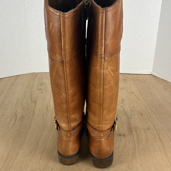 Vince Camuto VC-Phillie Distressed Tall Riding Boot Women’s Size 6M Tan Leather - Picture 4 of 11